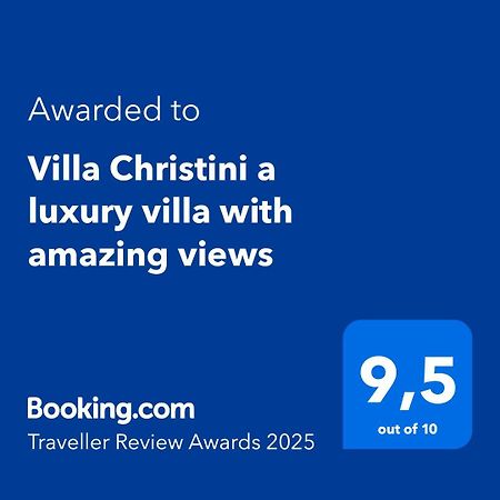 Villa Christini A Luxury Villa With Amazing Views Tzitzifes Luaran gambar